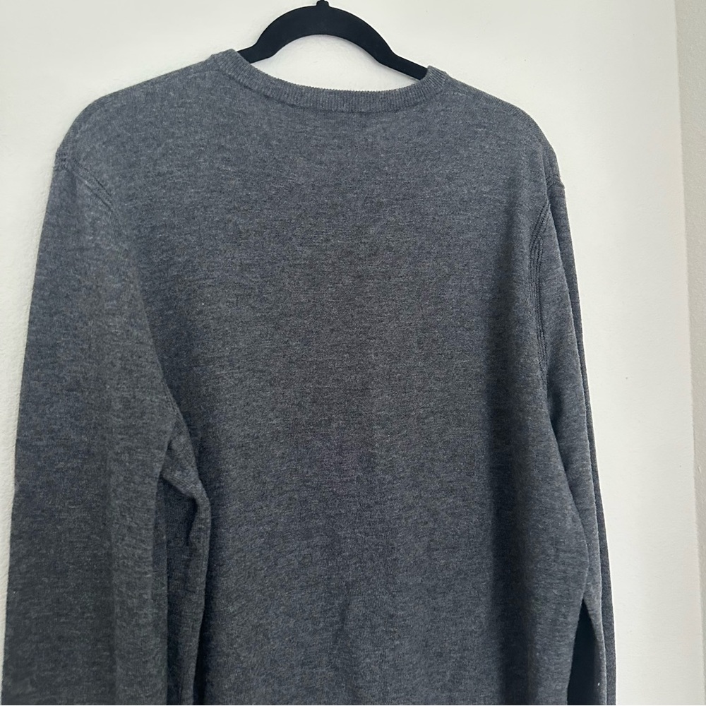 Theory Riland Harman V-Neck Cashmere Blend Sweater Charcoal Gray Size XL Men’s - Picture 7 of 8